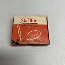 Vintage Sta-Rite Hair Pins, 2 1/4 Collectible Hair Accessories, Display Box,17