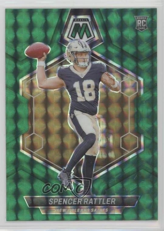 2024 Panini Mosaic Rookies Green Mosaic Prizm Spencer Rattler #393 7rf