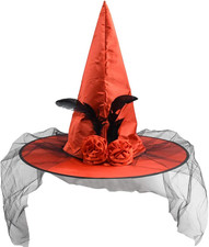 Spooky Witch Hat for Women, Halloween Costume Party Accessory