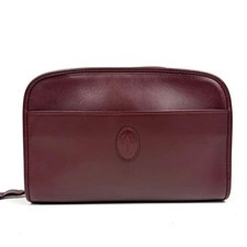 CARTIER Clutch Bag Must Line Leather Bordeaux Vintage Authentic From Japan