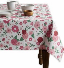 Valentine's Day Love Floral Various Size Vinyl FlannelBack Tablecloth Multicolor