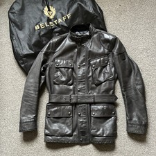Grey belstaff Trialmaster Panther 1966 Leather Jacket UK40 IT50 Large RRP £1350
