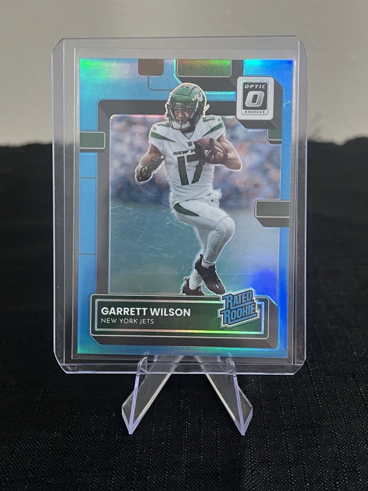 Garrett Wilson 2022 Optic Rated Rookie Aqua /299 Prizm RC #206