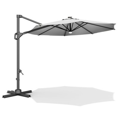 10ft Cantilever Patio Umbrella with Cross Base Heavy-Duty Waterproof Canopy  | eBay
