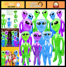 12 Jumbo Inflatable Alien Toys - 67"  35" Blow Up Decorations for Parties, 3 Co