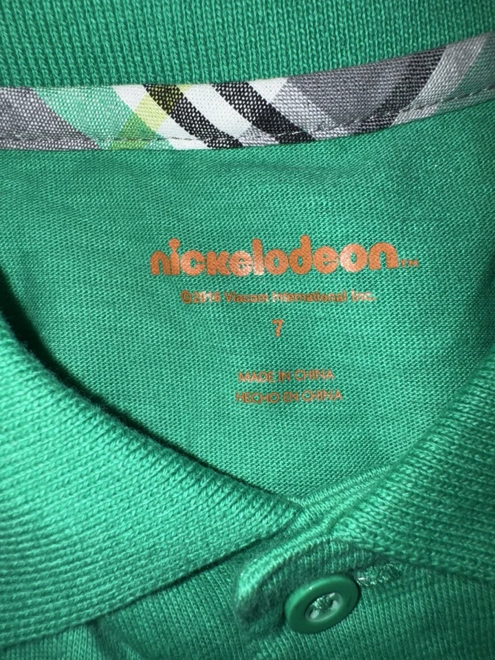 Teenage Mutant Ninja Turtles TMNT Boys Short Sleeve Michelangelo Polo Shirt Sz 7 - Image 2 of 4