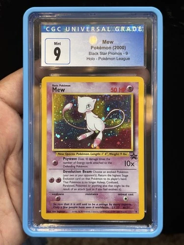 Mew 9 Black Star Promo CGC 9 Blue Label Holo w/ Swirl