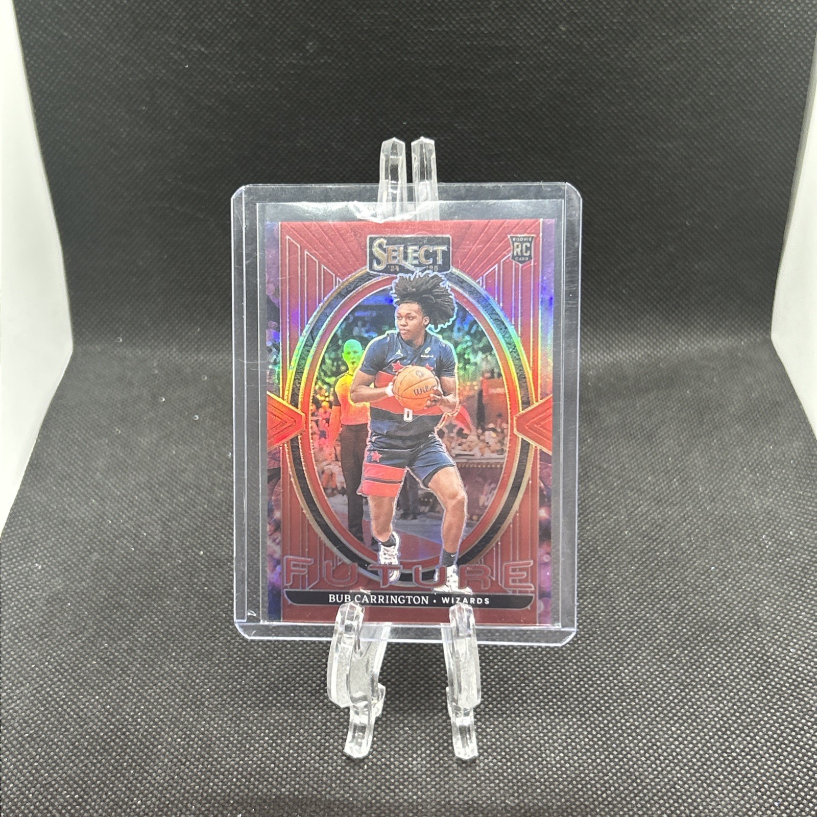 2024-25 Panini Select Select Future Bub Carrington Red Prizm /99 #17 RC Wizards