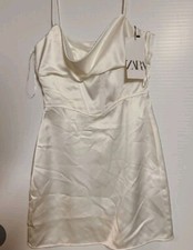 ZARA CORSETRY-INSPIRED DRESS WHITE | 0387/067 15" Ptp Size Small
