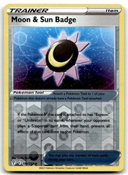Moon & Sun Badge 151/203 Evolving Skies Reverse Holo Uncommon Trainer