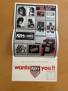 KISS🩸1978 DOUBLE PLATINUM MERCH INSERT SHEET AUCOIN