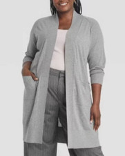 NEW A New Day Women's Duster Cardigan Gray Plus Size 1X