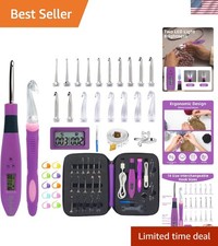 Light Up Crochet Hooks Set-18 Sizes Digital Crochet Hook with Counter