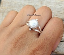 Handmade Pearl Ring: 925 Sterling Silver Band Ring Silver Jewelry All Size