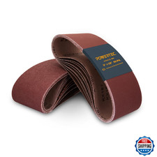 POWERTEC 3x18 Sanding Belts, 40PK, 40/60/80/120 Grits Aluminum Oxide