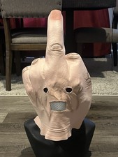 Funny Bizarre Despise Middle Finger Full Head Latex Mask Costume Prop Adult Size