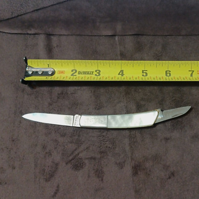 Vtg GERBER Silver Eagle By SAKAI U.S.A. 2 Blade Pocket Knife Mother Pearl Scales