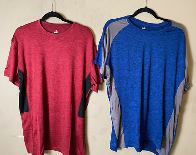 Lot of 2 -Activate Sportswear Men's Blue & Red Active sport shirts SZ 2XL