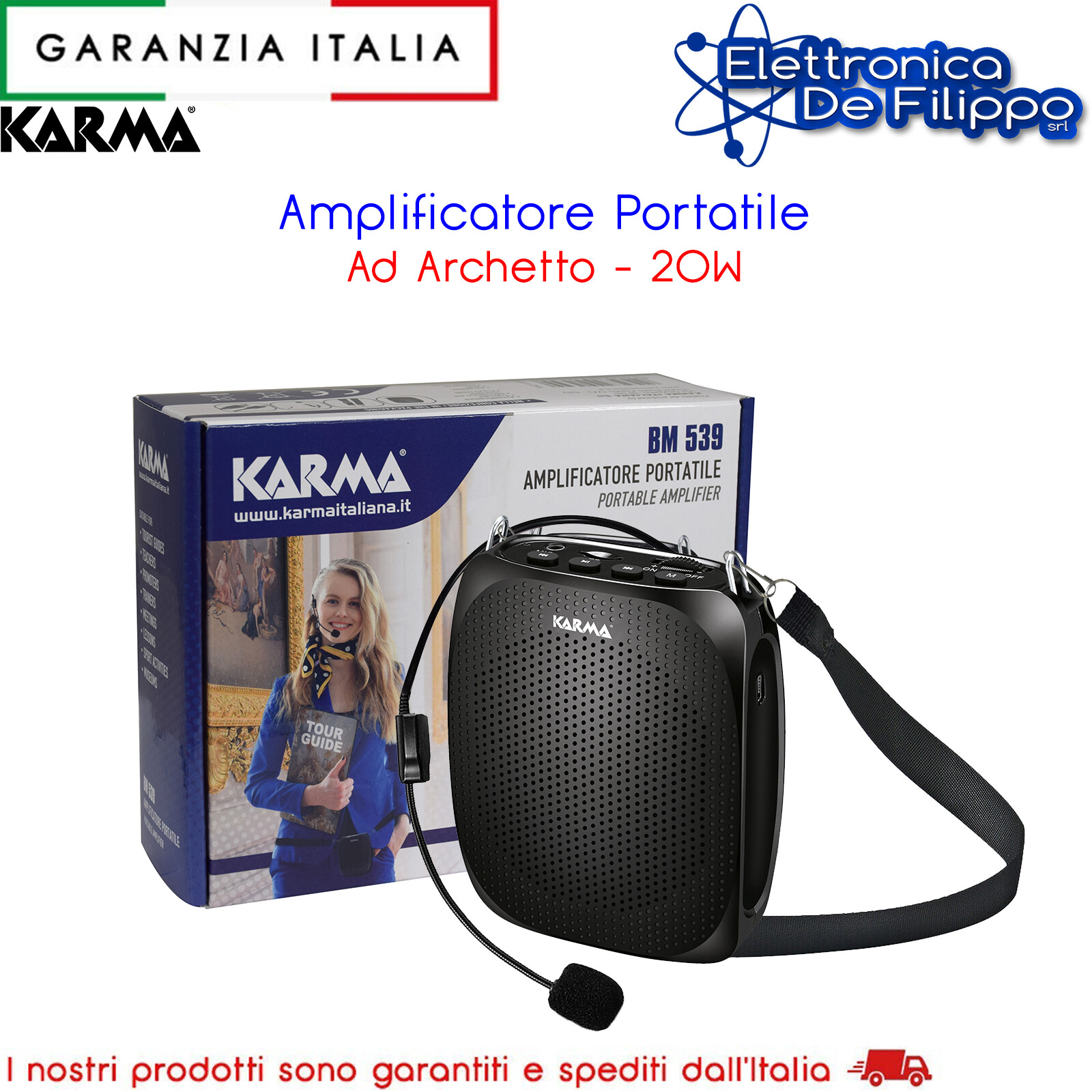 Amplificatore Portatile Karma BM 539 Nero per Insegnanti e Guide