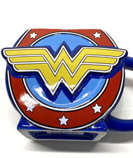 DC Comics Wonder Woman Blue Coffee Mug 20 oz. With Colorful 3D WW Shield Nice 