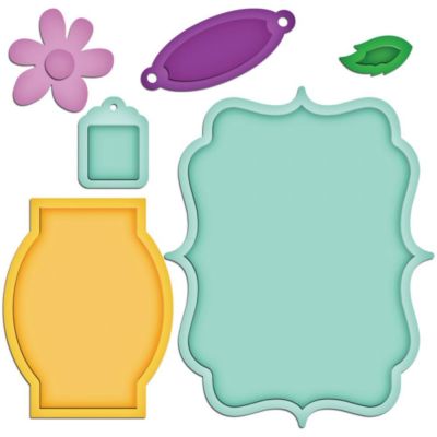 Spellbinders Shapeabilities Jar Labels S5-096 Blume Blumen Basteln Scrapbooking