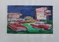 WAYNE THIEBAUD PAINTING VINTAGE ABSTRACT EXPRESSIONISM MODERNISM 1965 POP signed