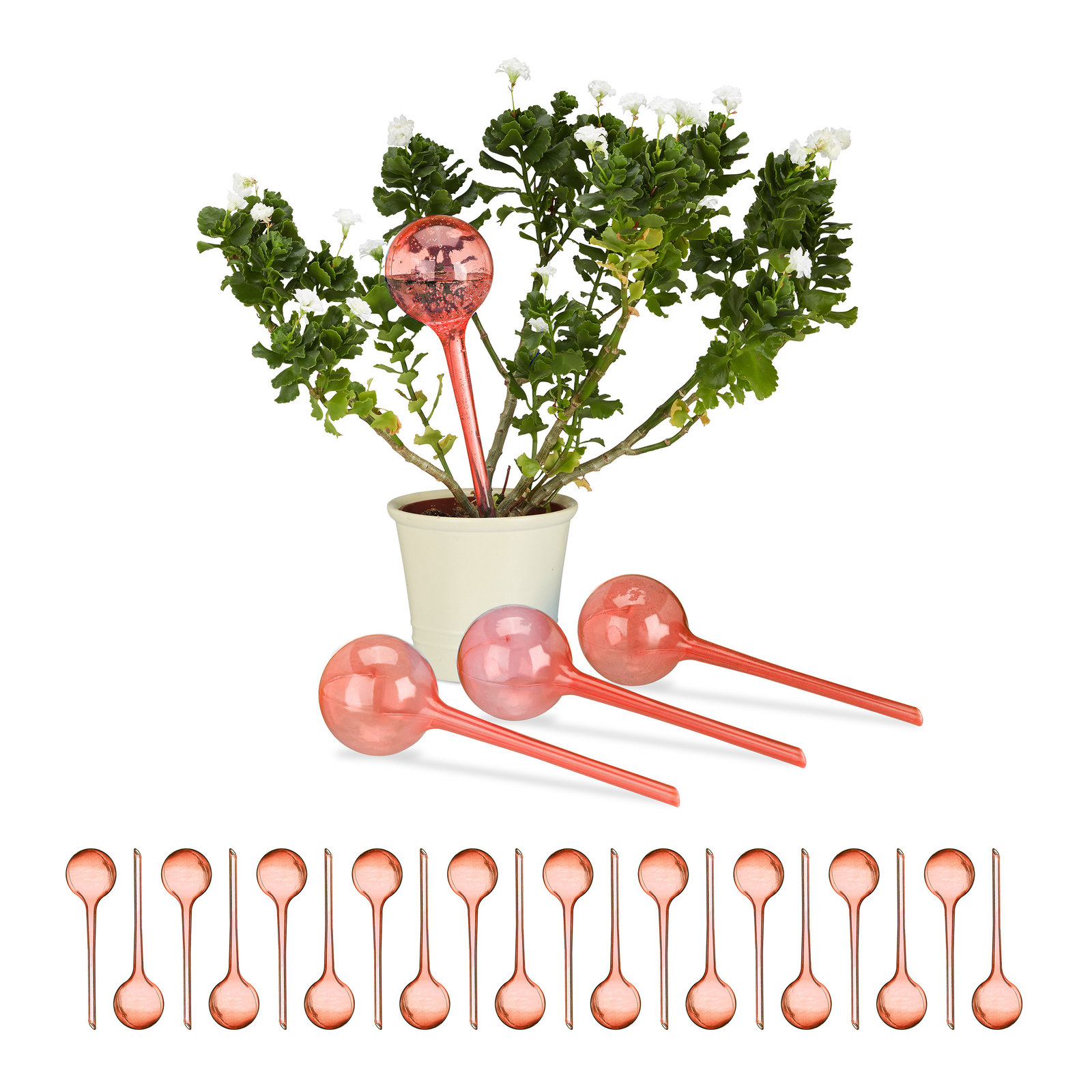 Set autorriego 24 unidades Regar macetas en vacaciones Pack globos de riego Rojo