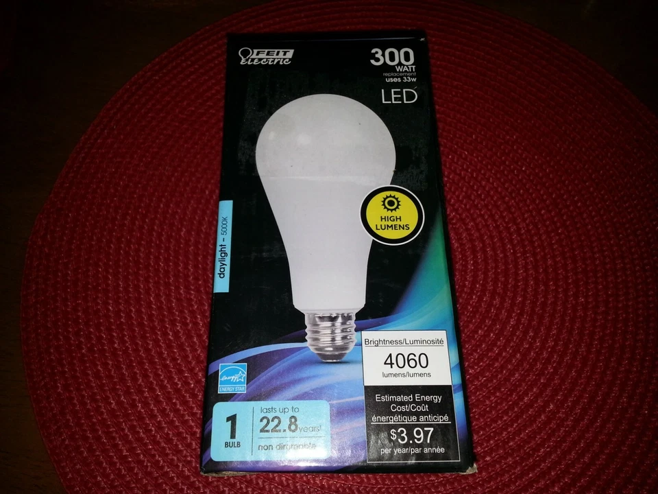 300-Watt Equiv. A23 Daylight (5000K) ENERGY STAR LED Light Bulb (1-Bulb) by Feit - Image 2 of 2