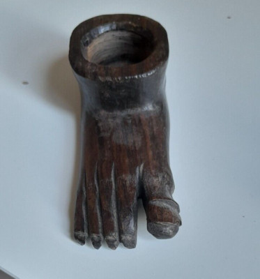Vintage Holzschneider selten handgeschnitzt Holzartefakt Sammlerstück Kerzenständer 
