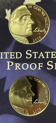 2005 S Proof Jefferson Nickels Bison & Ocean View 2 Coin Set