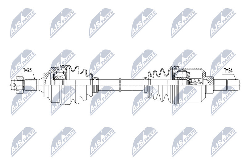 Arbre de transmission Peugeot 206 et 206 SW anti-vibration pour éliminer les bruits de roulement