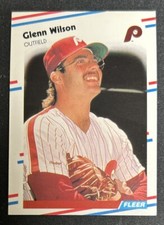 1988 Fleer Glenn Wilson Baseball Card #320 Phillies OF EXMT O/C