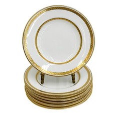 7 Minton for Tiffany England Gilt Porcelain Bread Plates 1903 G 8338