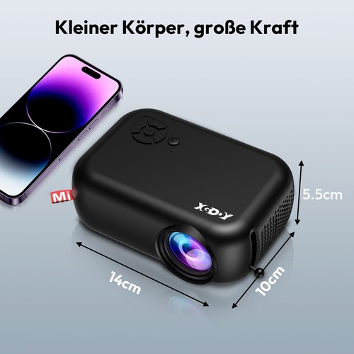 2024 projecteur DEL 1080P HD home cinéma projecteur cinéma téléphone portable LCD mini projecteur domestique Allemagne - Photo 3/13