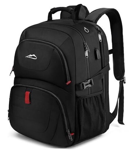 Extra Large Anti-Theft Travel Backpack for School Business Laptop Black-image
