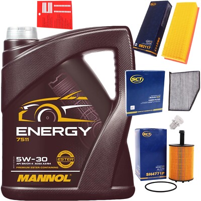 INSPEKTIONS-PAKET FILTER SET VW AUDI SEAT SKODA + 5L 5W-30 MANNOL MOTORÖL