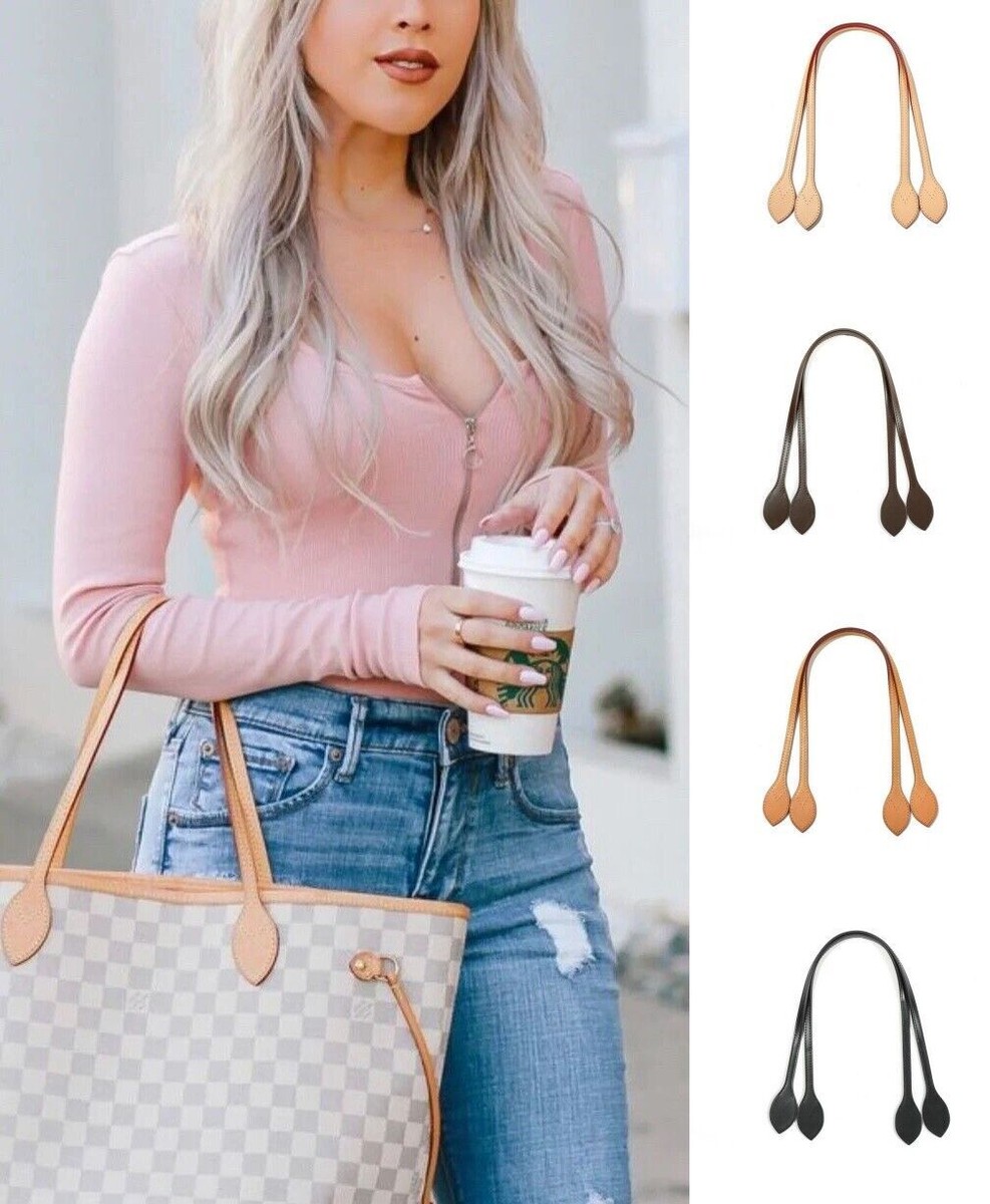 Vachetta Leather Replacement Straps Handles fits LV Neverfull PM