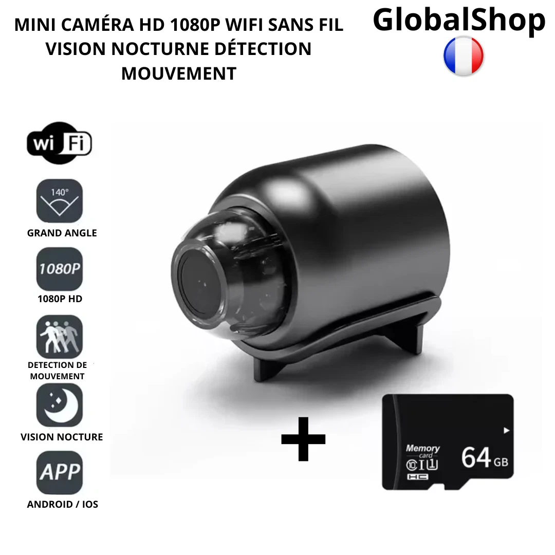 Réveil Mini Caméra Espion Wifi Full HD Surveillance Vision Nocturne