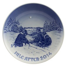 ROYAL COPENHAGEN BING&GRONDAHL PIATTO DI NATALE 2014 ORIGINALE PORCELLANA PRIMA 