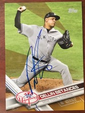 DELLIN BETANCES 2017 TOPPS UPDATE SERIES 5x7 SIGNED #97 7 /10 AUTO NY YANKEES