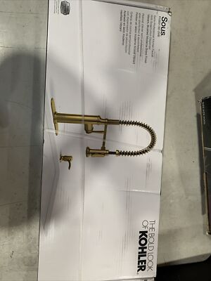 NEW KOHLER K-R10651-SD-2MB Sous Semi-Professional Kitchen Faucet Brushed Brass
