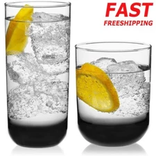 Tumbler and Rocks Glass Set Drinkware Glasses Set Lead-Free Tall Water Glasses