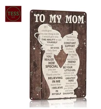 Smilelife To My Mom Sign I Love You Mom Gift From Daughter 12 inches X 8 inches