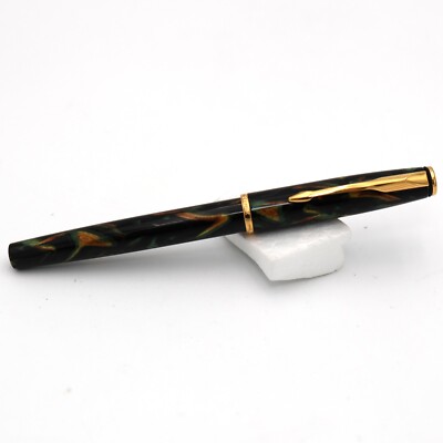 PARKER INSIGNIA Greens Golds Marble End of Day Color Fountain Pen  Ex-Cond