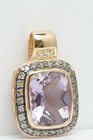 LEVIAN 14K Rose Gold Cotton Candy Amethyst Pendant Chocolate Vanilla Diamonds — photo 2