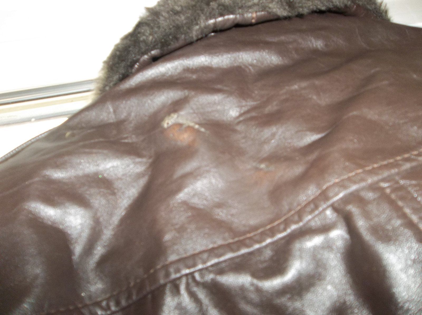 Jacket  Air Force FLIGHT BOMBER Fur Collar Brown … - image 4