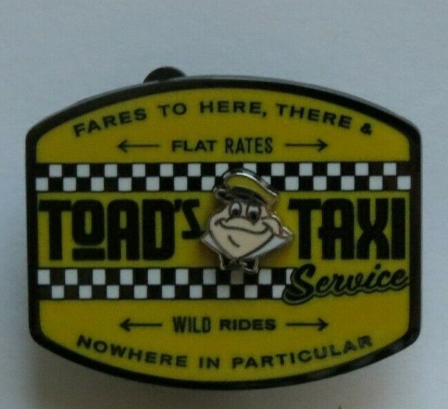DISNEY WDW DLR MR TOAD'S WILD RIDE TOAD TAXI SERVICE FARES TO HERE THERE PIN