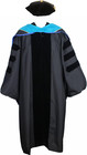 Unisex Deluxe Regalia Doctoral Graduation Gown,Hood and 8-Side Tam Package PHD V