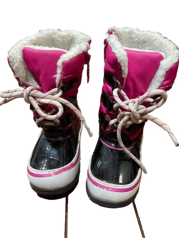 totes winter survivor toddler girls  Size 7 winter boots pink black