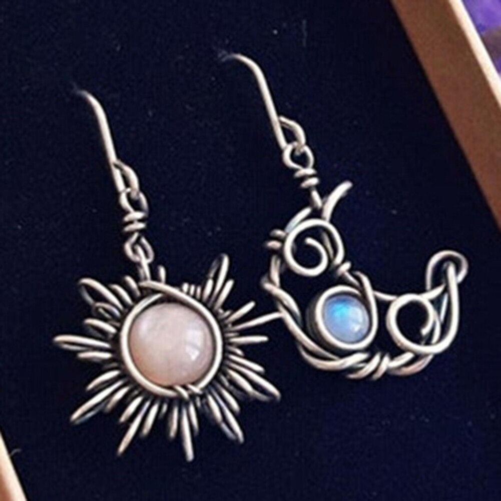 Sterling Silver Planet & Star Drop Earrings